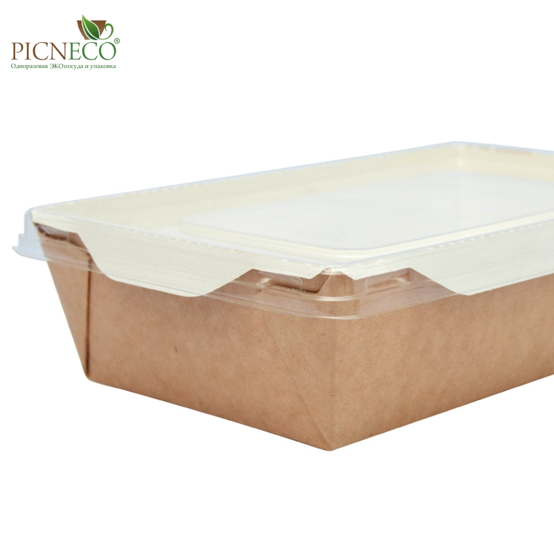 товар Контейнер бумажный с крышкой, 800мл, 186*106*55 мм, крафт BK042